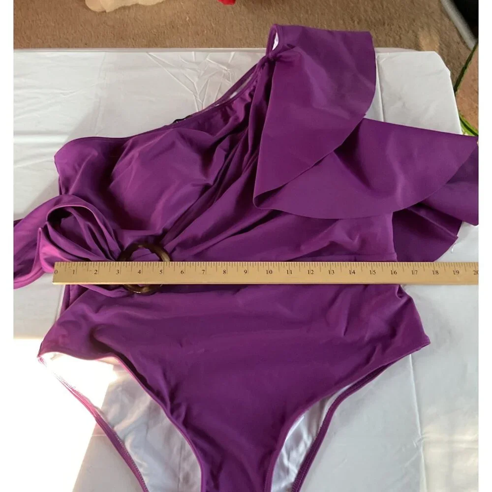 NWT Eloquii Womens One-Shoulder Purple  Tortoise Ring Accent Sz 18 NEW - Picture 3 of 7